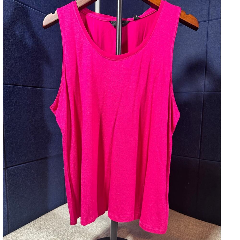 NWT Investments Petite XL Pink Blouse Flowy Rayon Office Vacation Classic Layer